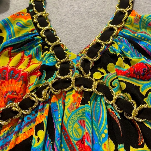 INC Women’s Halter Top Gold Trim Size P - Picture 4 of 7